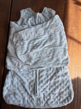 Halo Light Blue Infant Sleep Sack Swaddle with Instruction Panel